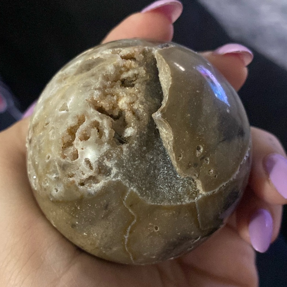 Druzy agate sphere.